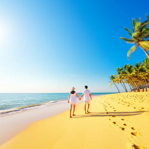 阳光、沙滩和浪漫，她的假期很圆满。