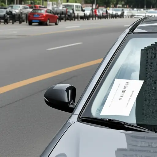 他因违章停车收到了一张停车罚单。