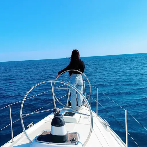 她独自驾驶游艇环游世界。