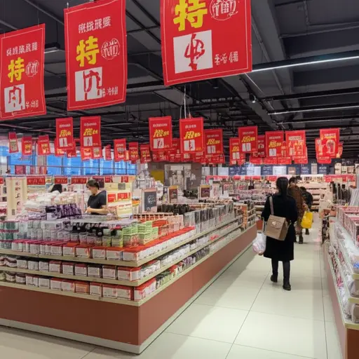 假日期间很多商品都打折。