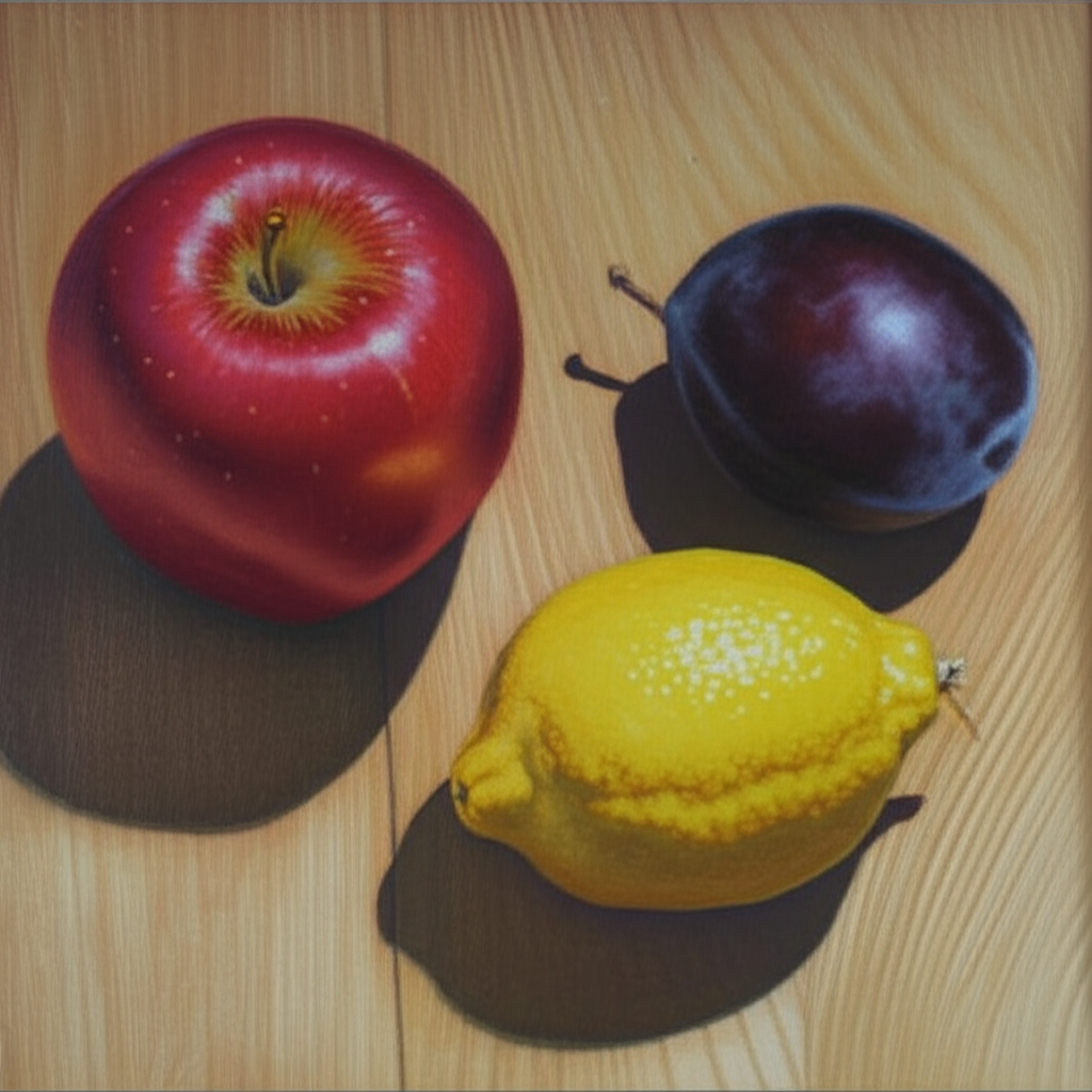 桌子上还放着一个柠檬。