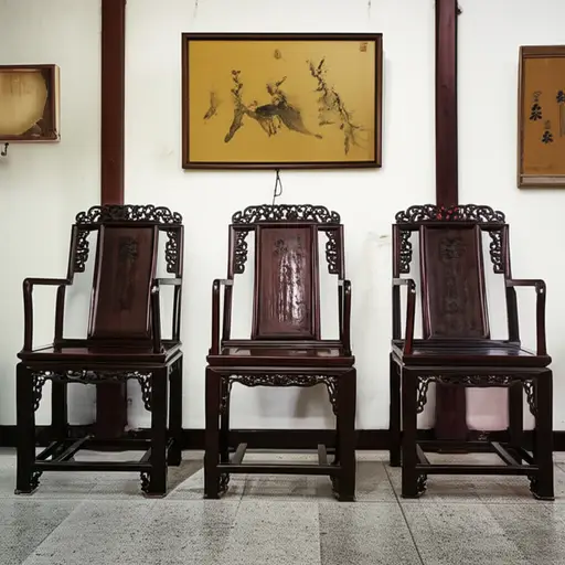 这些现代家具放在这个老旧、传统的房间里不太协调。