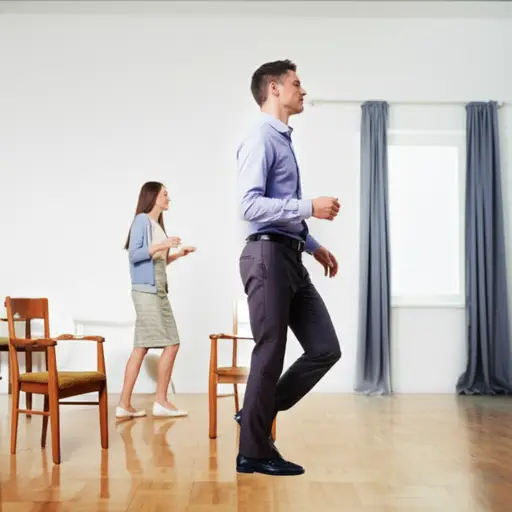 他站起来，朝她走了几步。