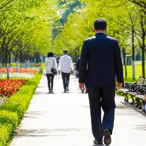 前几天，我去公园散了很长时间的步。