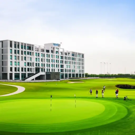 我们学校附近有一个高尔夫球场。