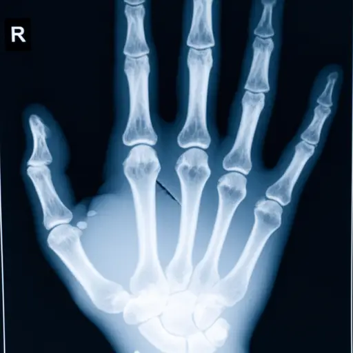 X光显示他左手上有一根骨头骨折了。