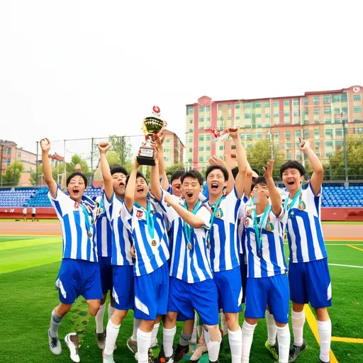 我们学校的足球队获得了地区比赛的冠军。