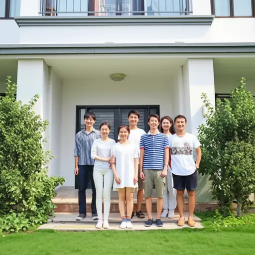 我和其他四个人合住一所房子。