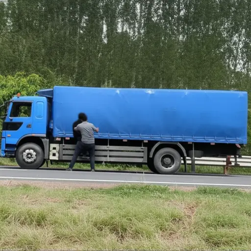 他们爬进卡车，然后开走了。