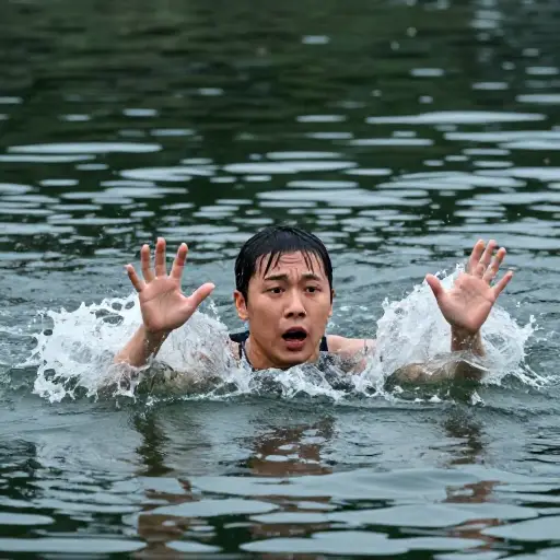 当我掉进水里时，那种感觉非常可怕。