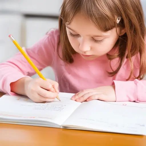 我妹妹正在学习写字。