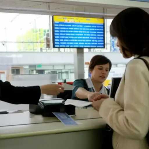 我们在火车站买了一张去马赛的票。