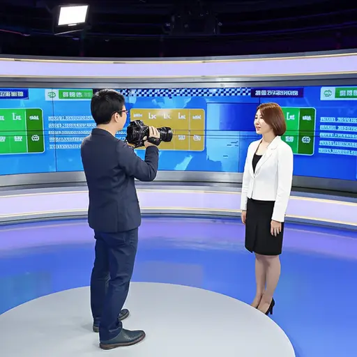 这位记者在电视上现场报道选举结果。