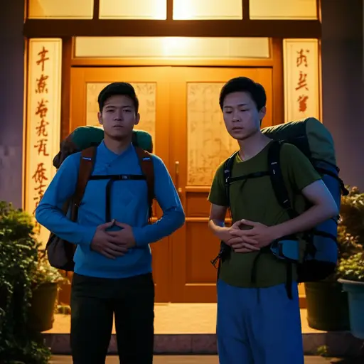 我们到达目的地时又累又饿。