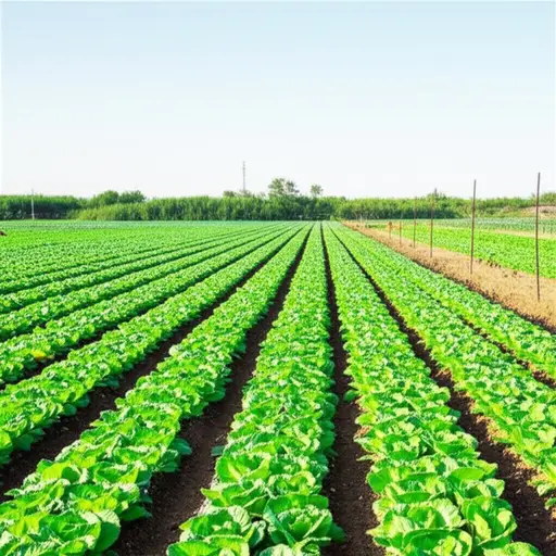 这个农场有一大片种植蔬菜的区域。