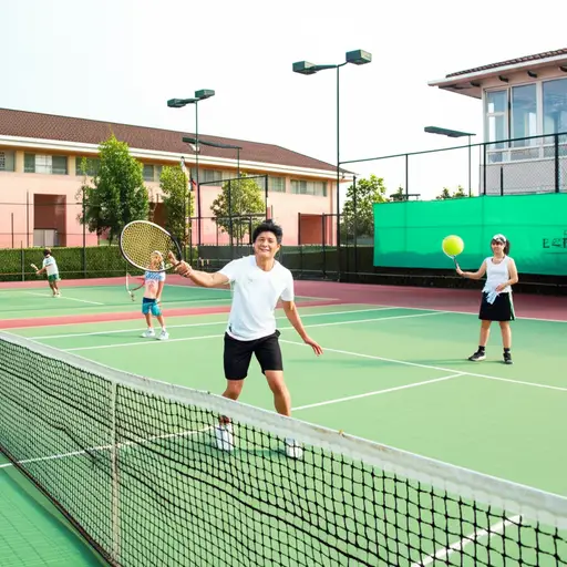 我和我的家人属于同一个网球俱乐部。