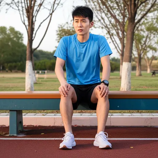 长跑后，他的腿很虚弱。