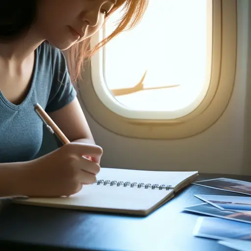 她正在写一本关于她旅行的小说。