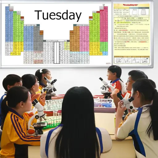 我们每周二有科学课。