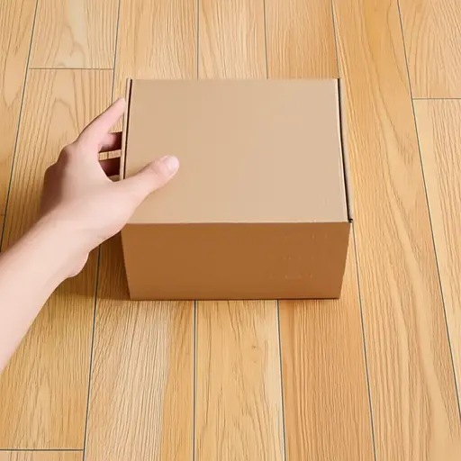 把盒子放在地板上。