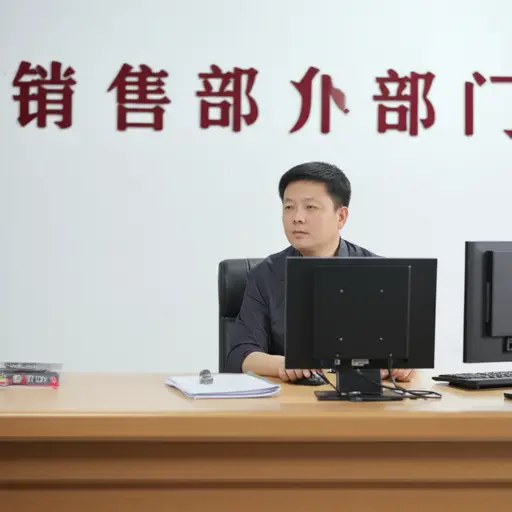 我爸爸在公司的销售部工作。