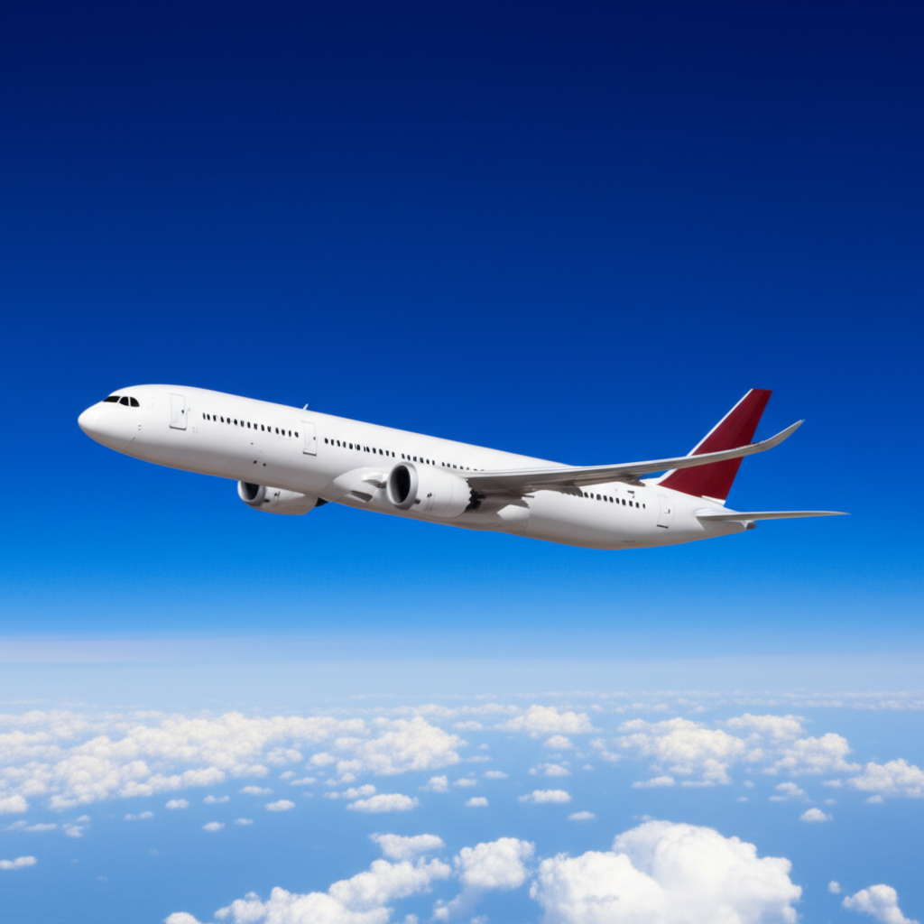 这架飞机正在进行长途飞行。