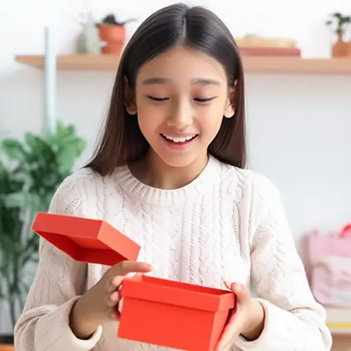 收到礼物让她很兴奋。