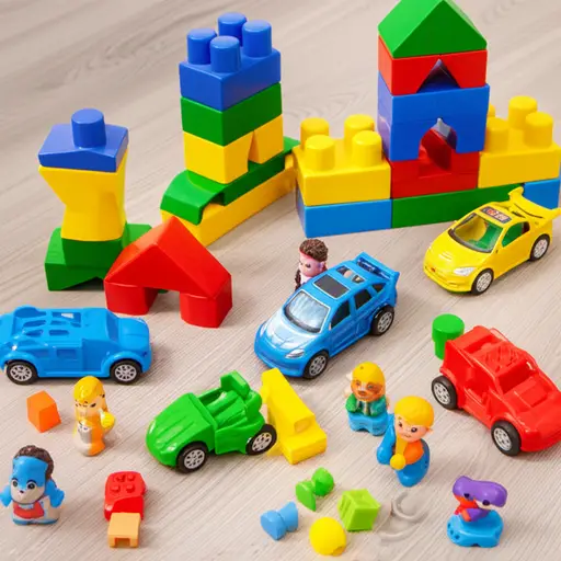 许多玩具都是用塑料制成的。