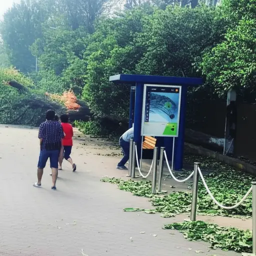 更糟糕的是，站在公交车站附近的那棵树突然被风吹倒了。