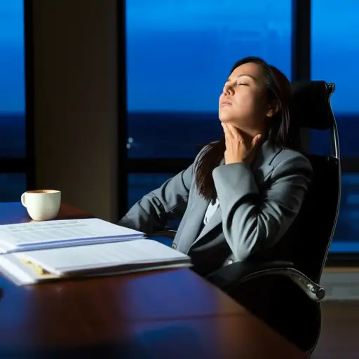 经过一整天的会议，她的声音变得轻柔无力。