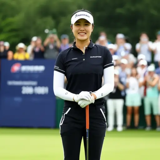 她是一位专业高尔夫球手。事实上，她刚赢了一场重要比赛。
