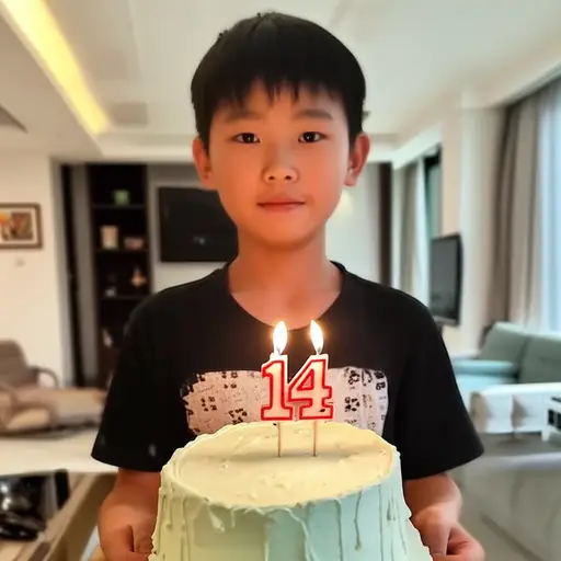 几天前我过了生日，我现在十四岁了。