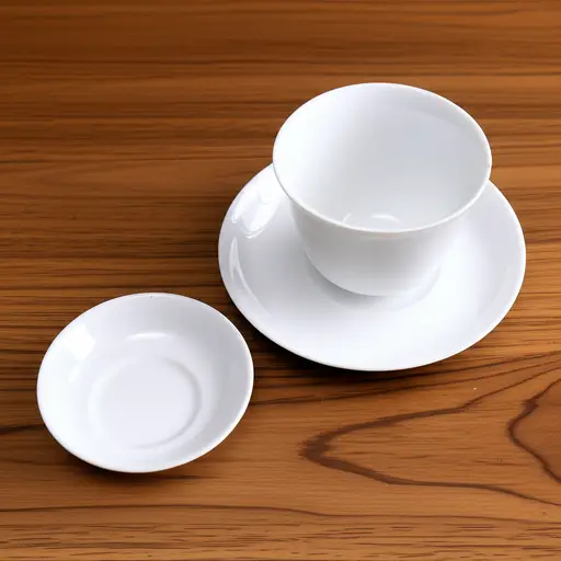 这套茶具配有一个杯子和一个茶碟。