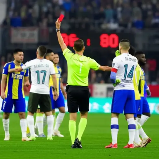 他们的守门员在第80分钟被罚下场。