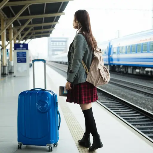 她计划乘火车去纽约。