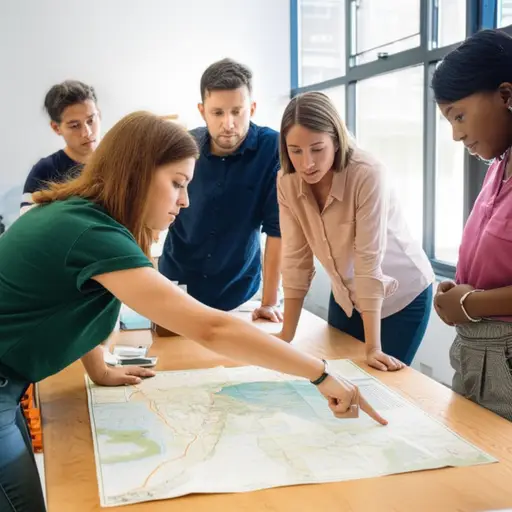 她帮助他们规划路线。