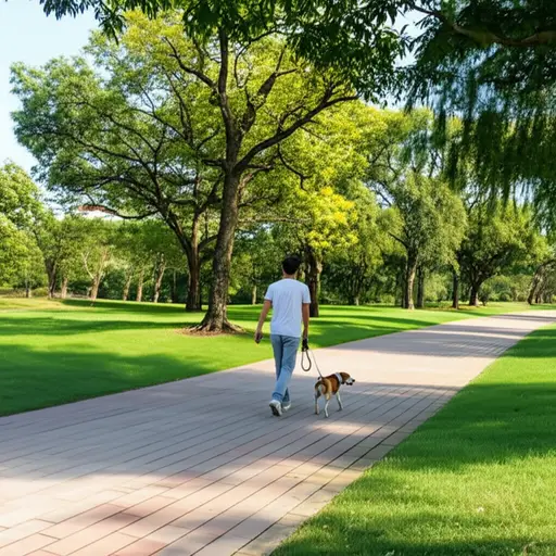 我每天都遛狗。