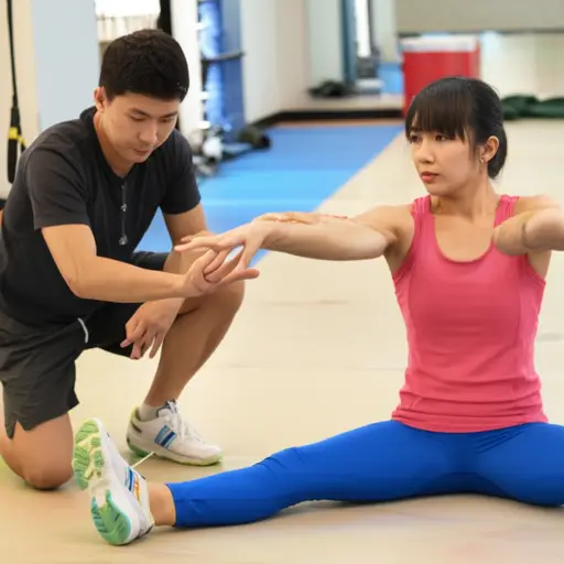 这位教练帮助运动员保持健康。