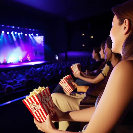 演出期间，我们吃了一些茶点和爆米花。