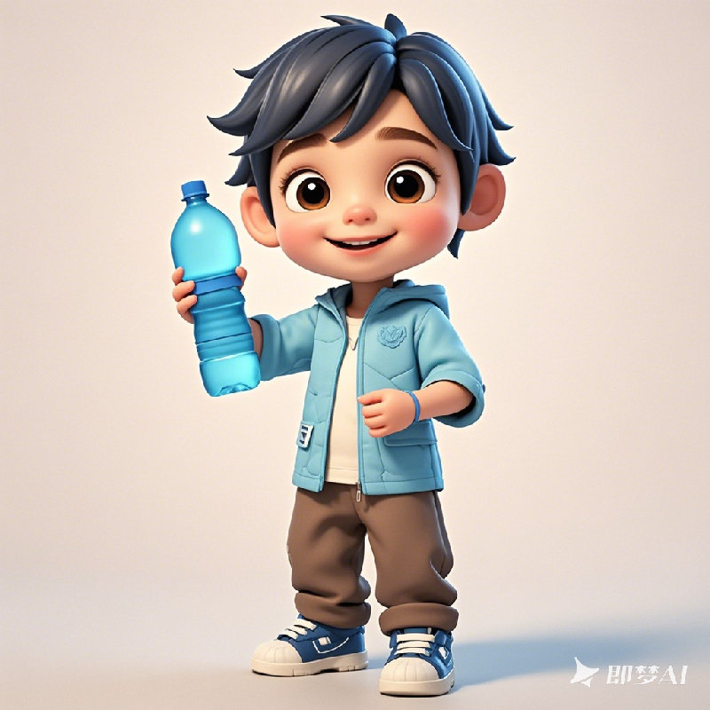 我的水瓶是蓝色的。