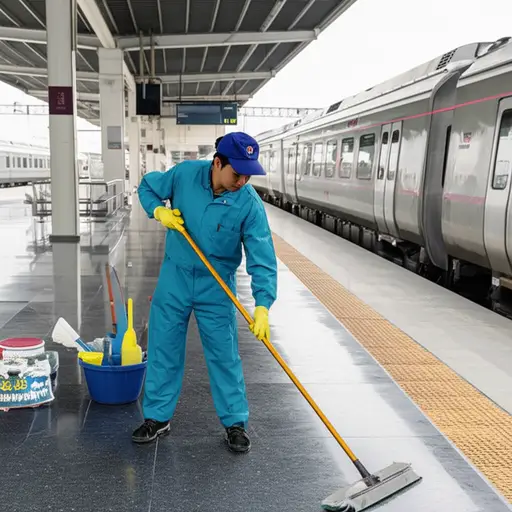 清洁工被指派每天清洁车站。