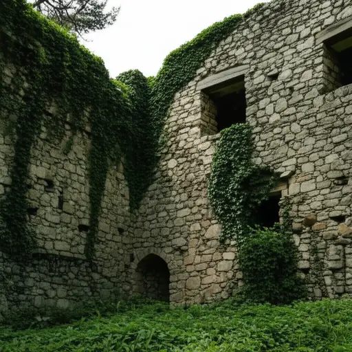 故事中有一座被遗弃在森林里的城堡。