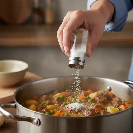 他需要加点盐来调味。