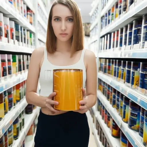 她买了一些金色的油漆来刷墙。