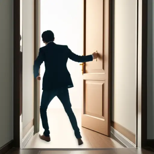 我打开门，然后走了进去。