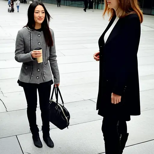 我们谈话时，我把包放下了。