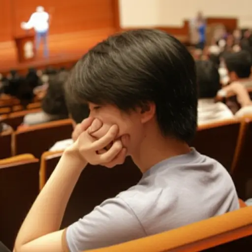 听完那场冗长的演讲后，他感到无聊透顶。