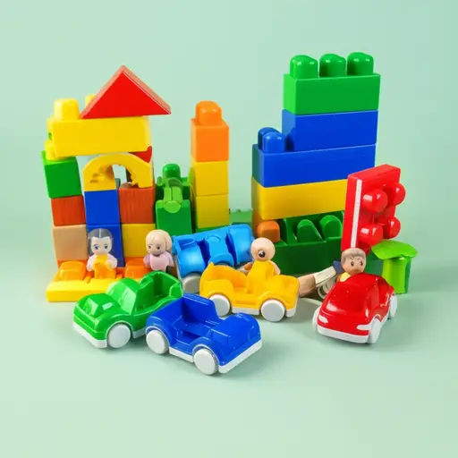 许多玩具都是用塑料制成的。