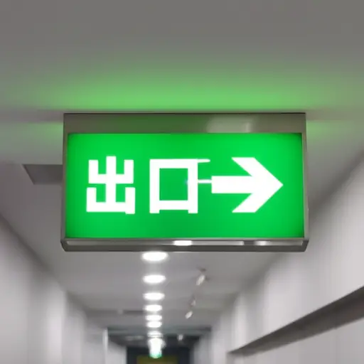 这个标志清楚地显示了出口在哪里。