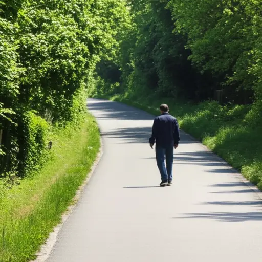 在路口，走左边的路。